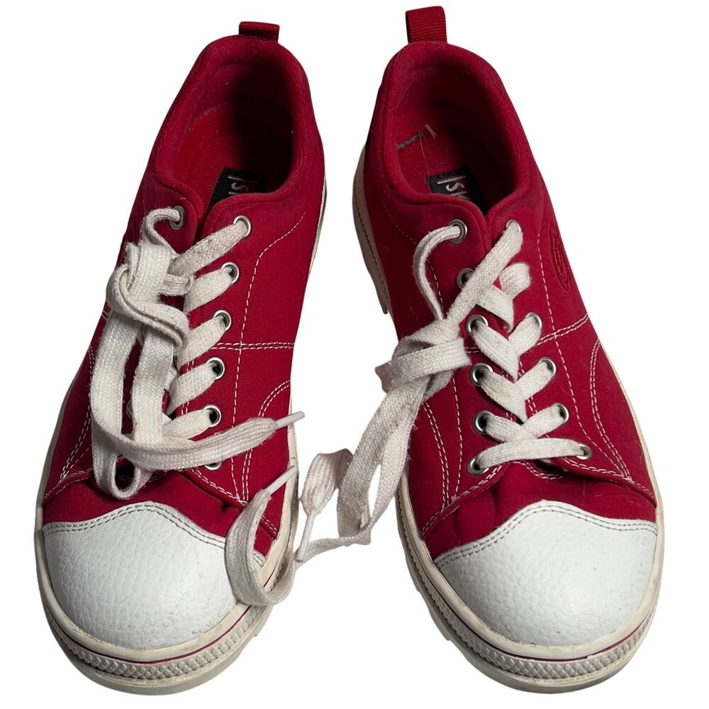 Skechers Women's Roadies Sneakers Red & White Shoes Size 7.5